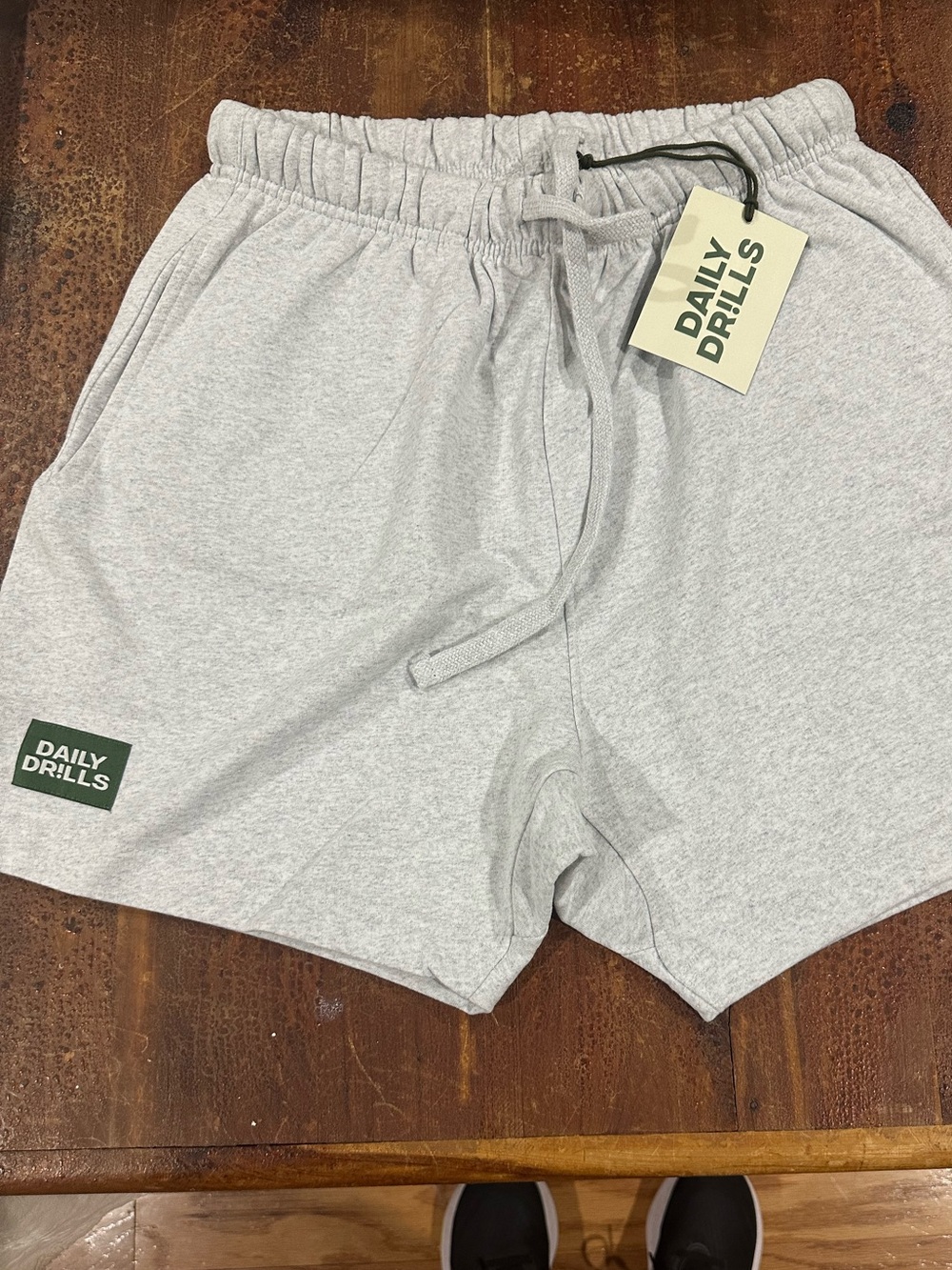 Daily Drills Light Heather Gray Athletic Drawstring Shorts